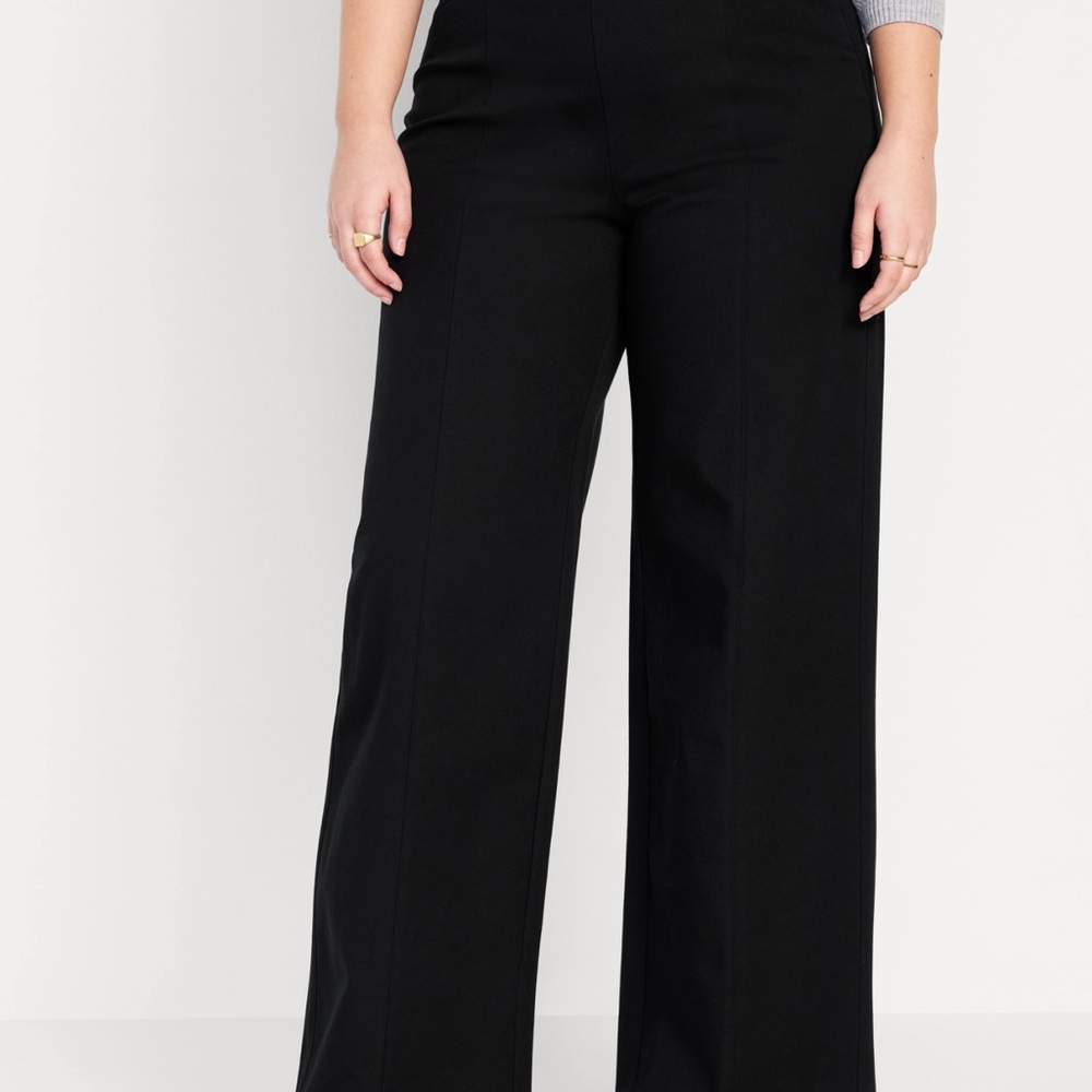 High-waisted pull on pixie wide-leg pants